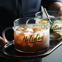 Индивидуальная буква со стеклянным креативным йогуртом сок чашка для завтрака чашка