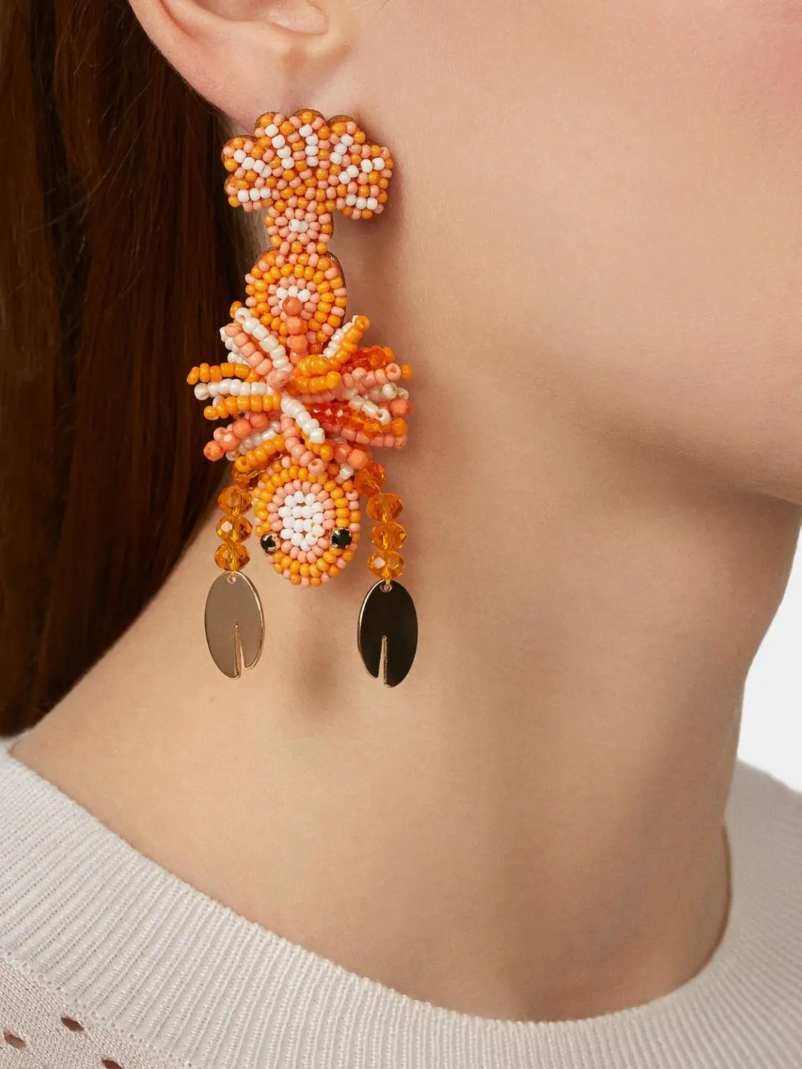 

Girlgo Unique Bauble Bar Lobster Drop Earrings For Women Fashion Unicorn Beads Dangle Earrings Statement Maxi Hanging Jewelry
