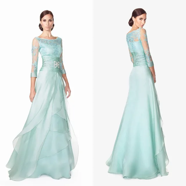 Buy 2017 Mint Green Mother of Bride Dresses Floor