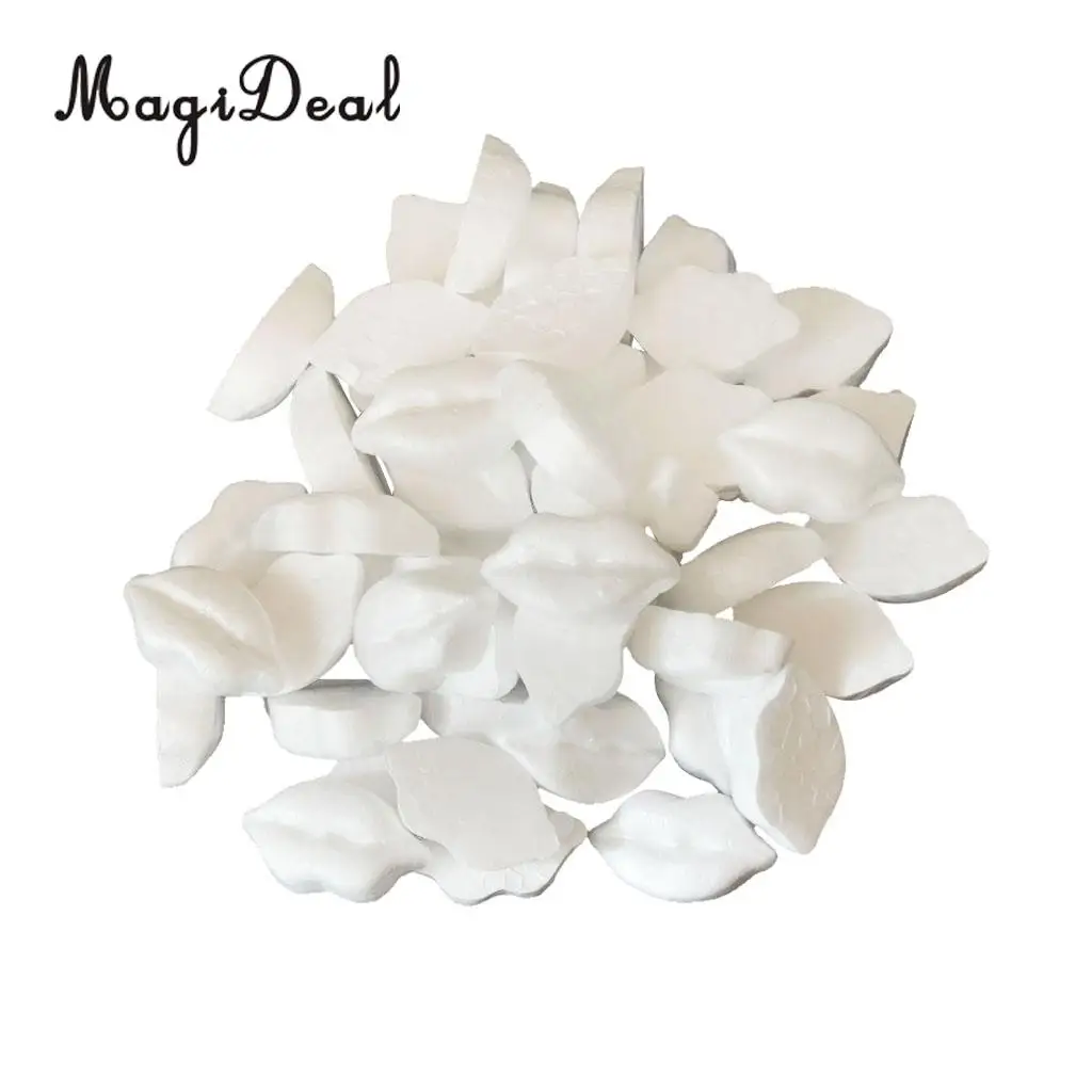 MagiDeal 50pcs Lip Shape Polystyrene Styrofoam Foam Ornaments for Kids DIY Craft 30x50mm