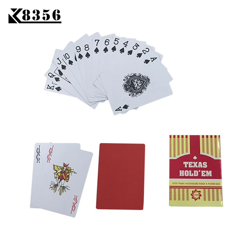 K8356 2 Sets/Lot Little Letters Texas Hold'em Plastic Playing Cards Waterproof Frosting Poker Cards Board Games 2.48*3.46 inch K8356 2 Sets/Lot Little Letters Texas Hold'em Plastic Playing Cards Waterproof Frosting Poker Cards Board Games 2.48*3.46 inch