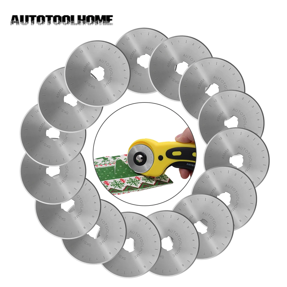 Новый 15 шт. 45 мм ротари кусторезов лезвия Fit Olfa дафа Fiskars резки ткани бумаги круговой вырезать ремесла кожа лезвие