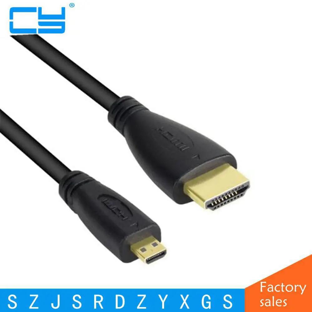 

HDMI Cable 1M 1.5M 3M 5M Micro HDMI to HDMI Male to Male 1.4v 3D Adapter Convertor free shipping