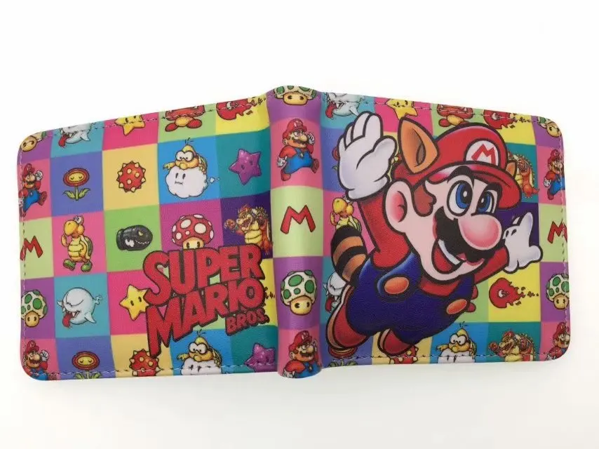 

cool 1PCS Super Mario bros Fashion Anime PU Wallet Soft Money Bag Zipper Wallets Coins Pocket Casual Purses Card Unisex New