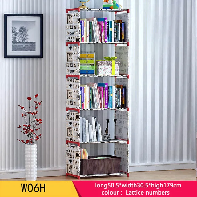 Five non woven dust proof shelves children's bookshelf simple floor