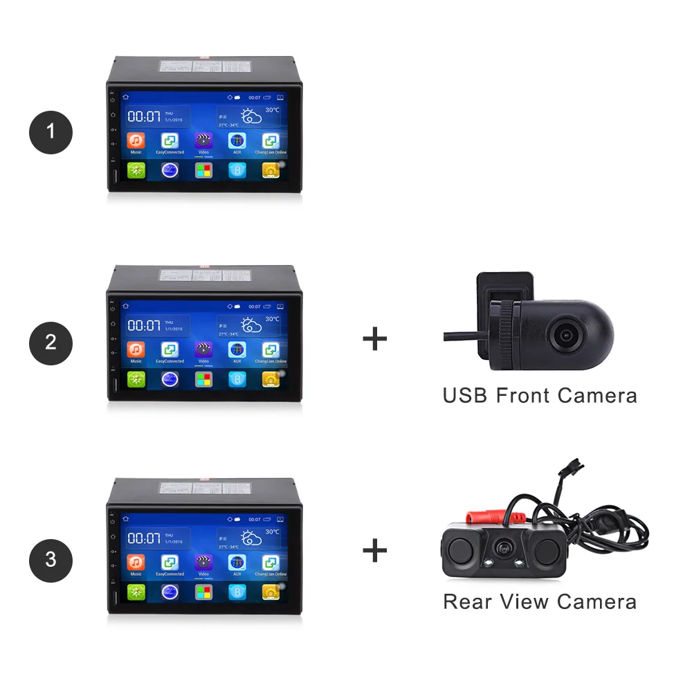 2Din Android 7 1 автомобильный видеоплеер Радио Стерео ''сенсорный экран HD 1024X600 gps