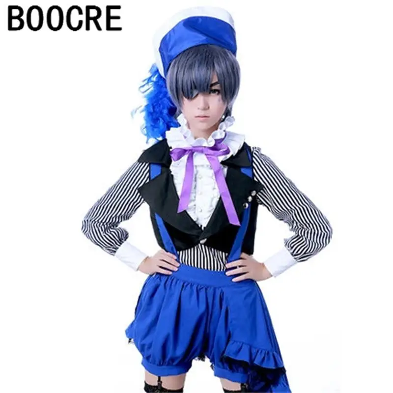 

Anime Kuroshitsuji/Black Butler Book of Circus ciel phantomhive Cosplay Anime Costume vest+t-shirt+pant+hat