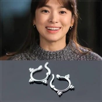 

NEW Descendants of the Sun 925-sterling-silver Sunshine Small Hoop Earrings Song Hye Kyo Korean Sterling-silver-jewelry Circle