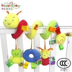 Счастливый обезьяна новорожденных игрушка на коляску прекрасный модель в форме червяка Детская кровать Висячие игрушки развивающие