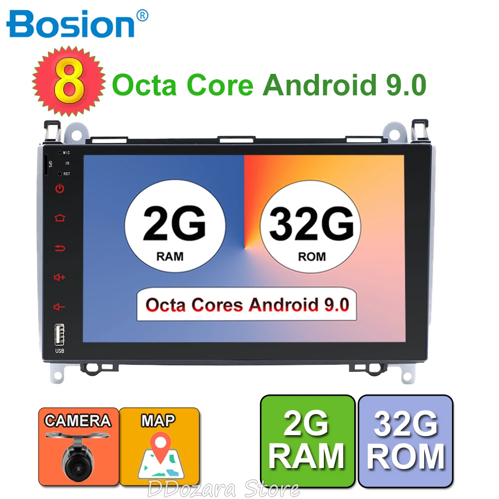 Perfect Octa Cores Android 9.0 Radio WIFI 2din GPS Head unit for Mercedes Benz B200 A B Class W169 W245 Viano Vito W639 Sprinter W906 BT 0