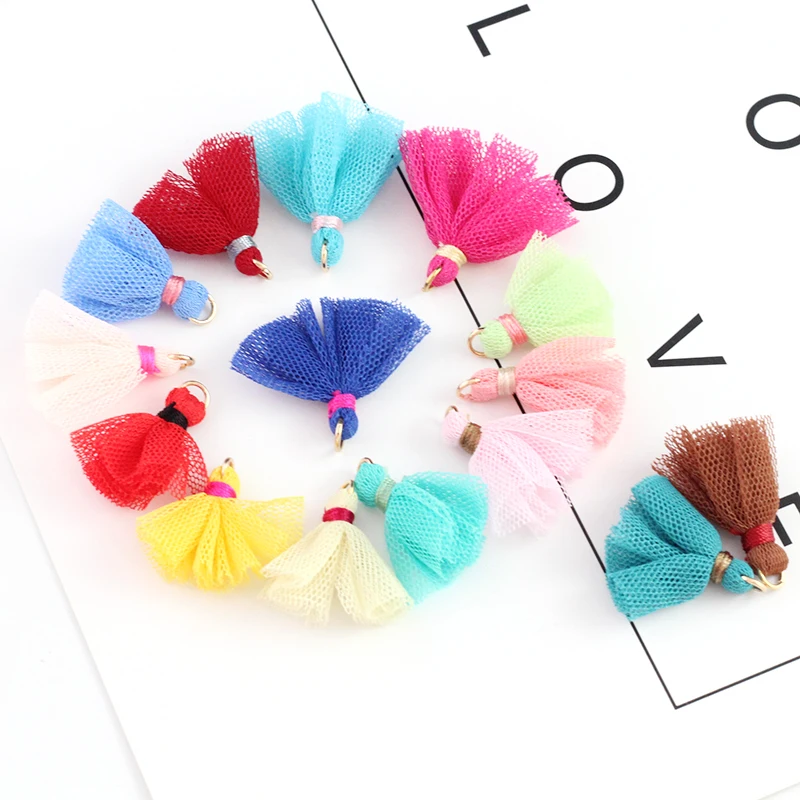 18PCS 2.5CM Polyester Tassel For Keychain Cellphone Straps Full Tassels Fringe DIY Jewelry Charms jewelry accessories