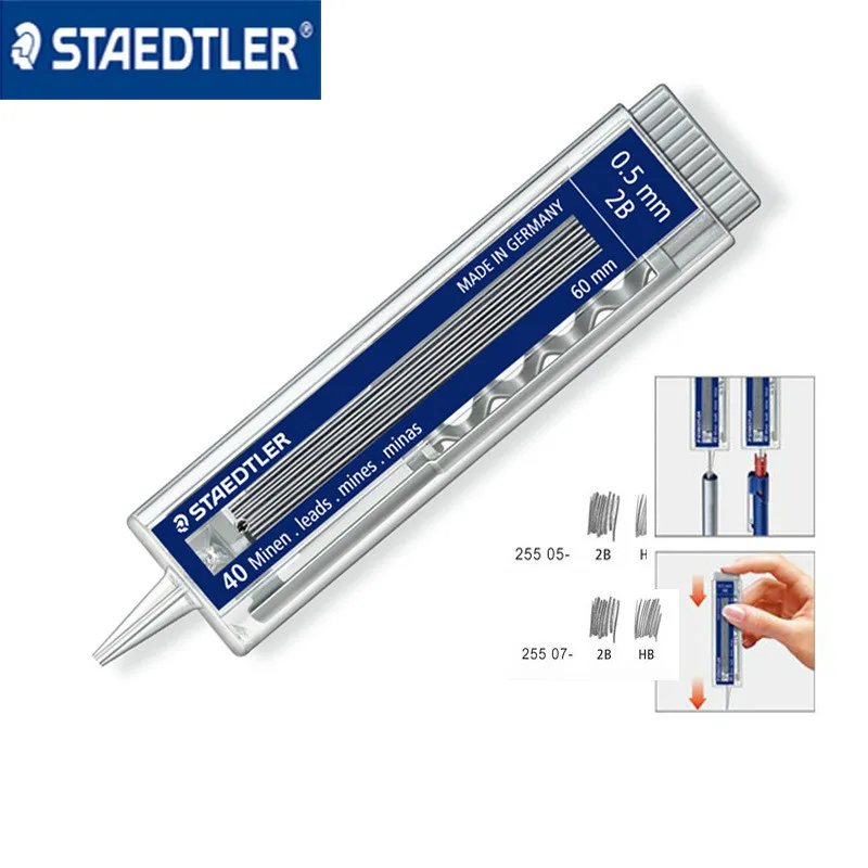 Пособия по немецкому языку Staedtler 255 Расширенный автоматический карандаш для заправки 2b/hb(0.7/0.5 мм