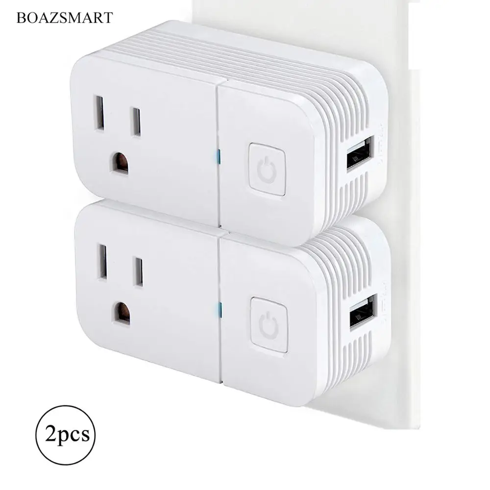 

BOAZ Smart Plug Work with Alexa/Google Home/IFTTT, WiFi Outlet Mini Socket Remote Control Only Supports 2.4GHz Network(2pcs)