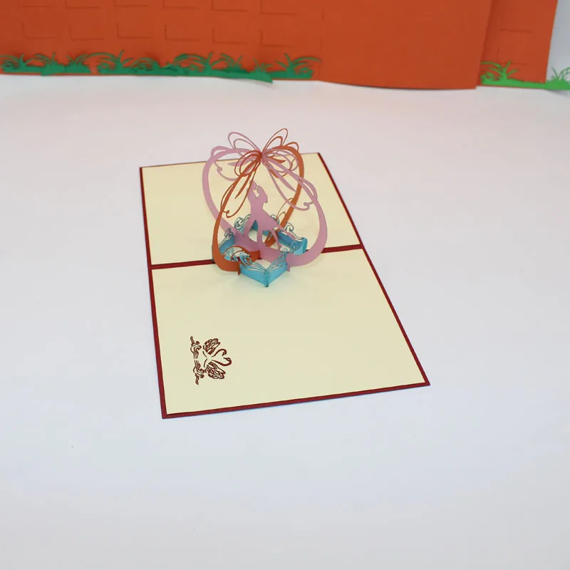 3D ручной работы свадебные Обручение Лебединое озеро любовник Бумага приглашение Поздравительные открытки открытка День Святого Валентина подруга подарок на день рождения