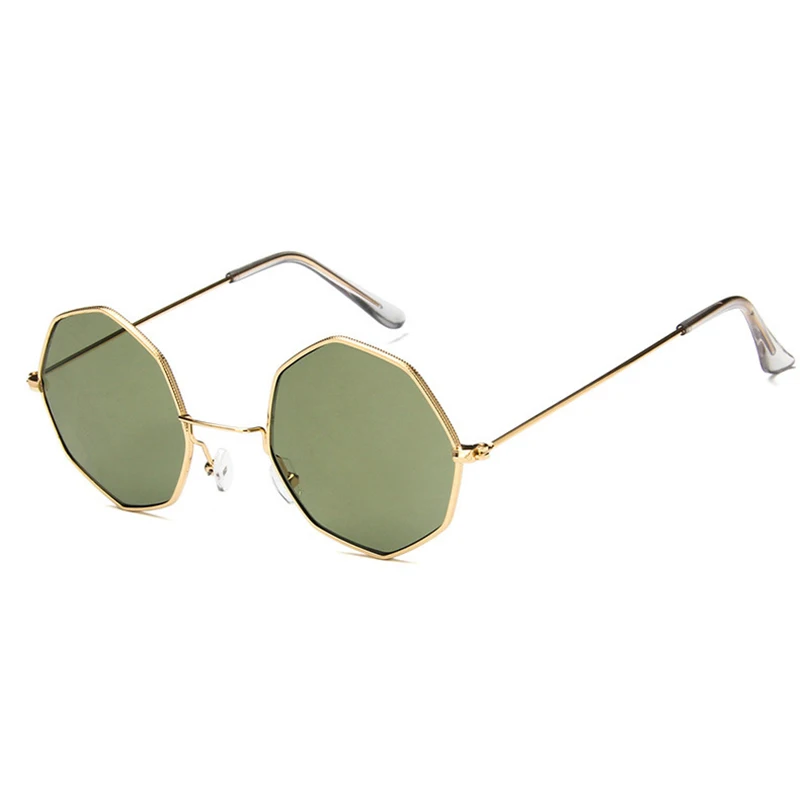 MLLSE брендовые модные Восьмиугольные солнцезащитные очки для женщин Ретро металлическая оправа UV400 женские солнцезащитные очки - Цвет линз: Green