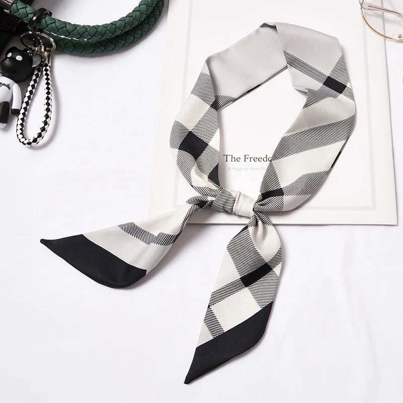 explosion models scarf narrow scarf diagonal strip small scarf twill tied bag streamer wild scarf thin narrow hair band female