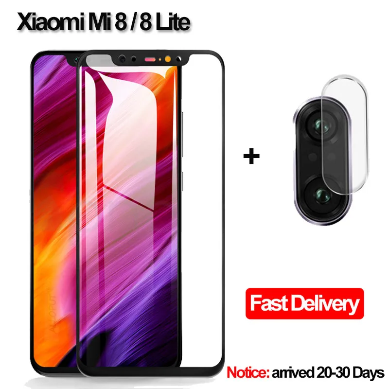 

2-in-1 Camera Glass Xiaomi Mi 8 Lite Tempered Glass Screen Protector Xiaomi Mi 8 Glass Flim Xiaomi Mi 8 Lite screen protector