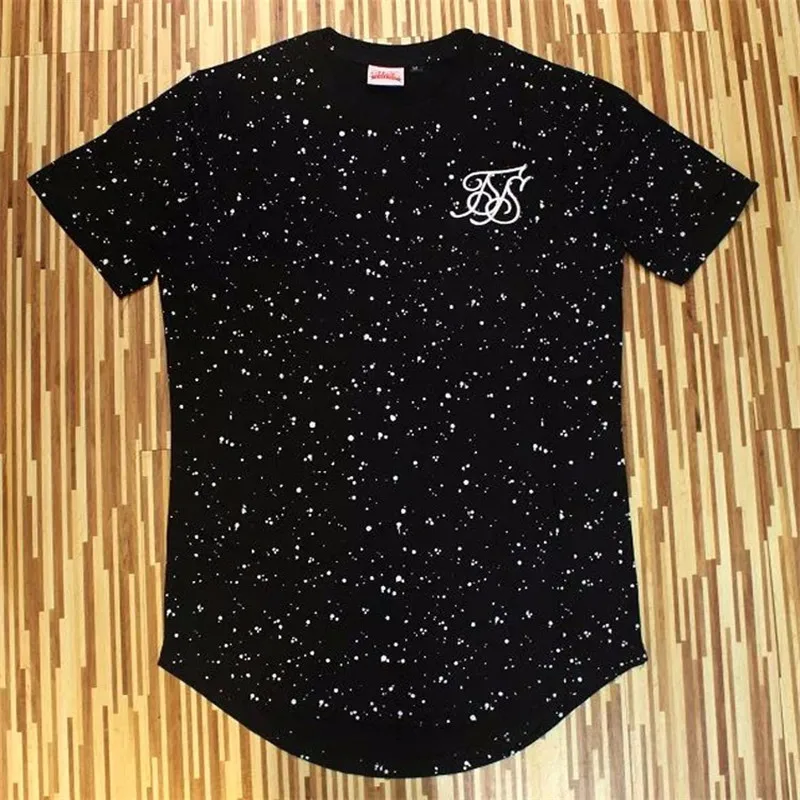 Goedkoop Nieuwe heren ss Sik Zijde Kanye West splash inkt T shirt mannen casual hip hop onregelmatige cut rits korte mouwen T shirt top 4 kleuren