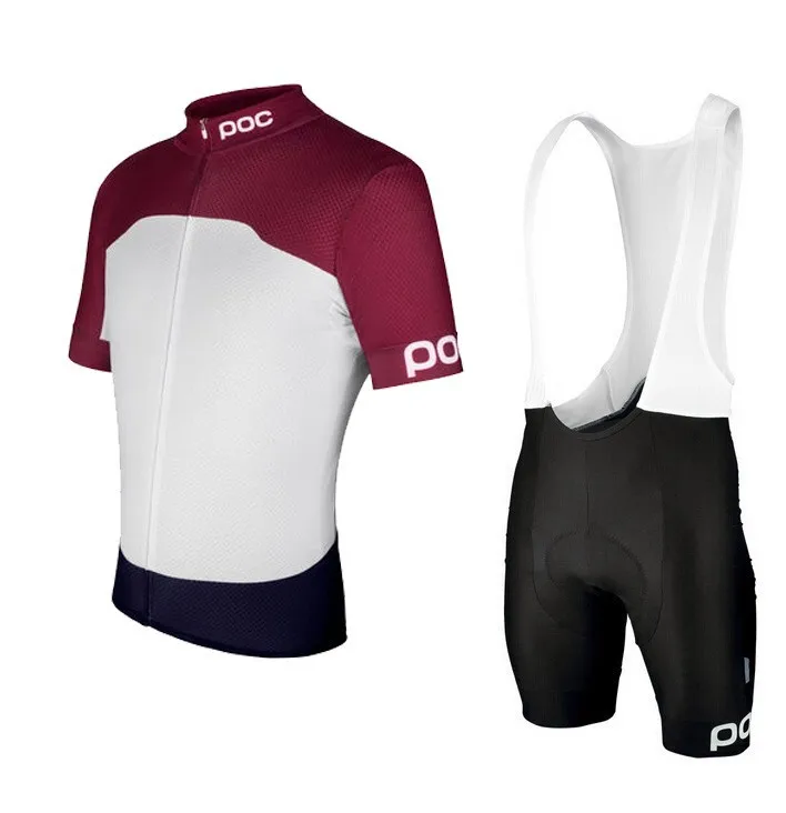 Men's POC Cycling Suit Jersey Road Bike Short Sleeve Bib Gel Racing Kit S-3XL 