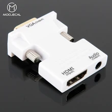 MOOJECAL 1080P HD HDMI to VGA Adapter Digital To Analog Audio Video Converter Cable for PC Laptop TV Box Projector