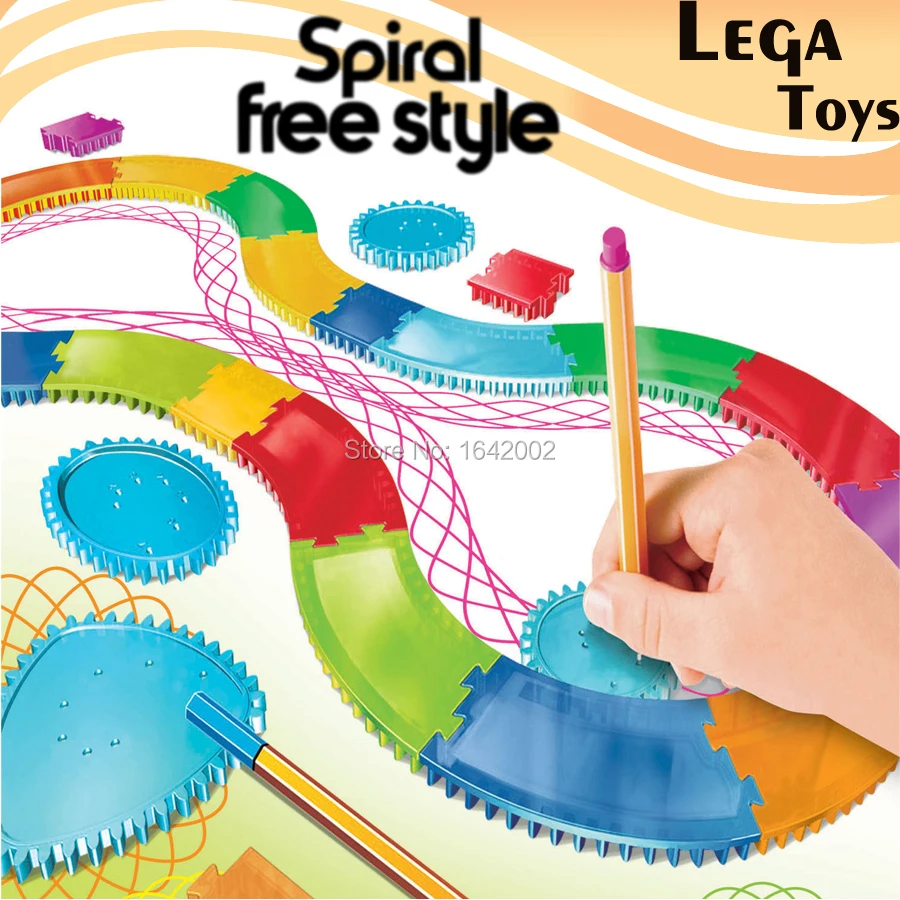 Spirale Rail cadre dessin jouet créatif style libre spirale dessins faits facile spirographe modèles Art Eduactional jouets ensemble