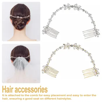 

Golden Hair Bridal Scattered Rhinestone Wedding Band Chain Jewelry Accessories Boho Bride Comb Bridesmaid Headdress