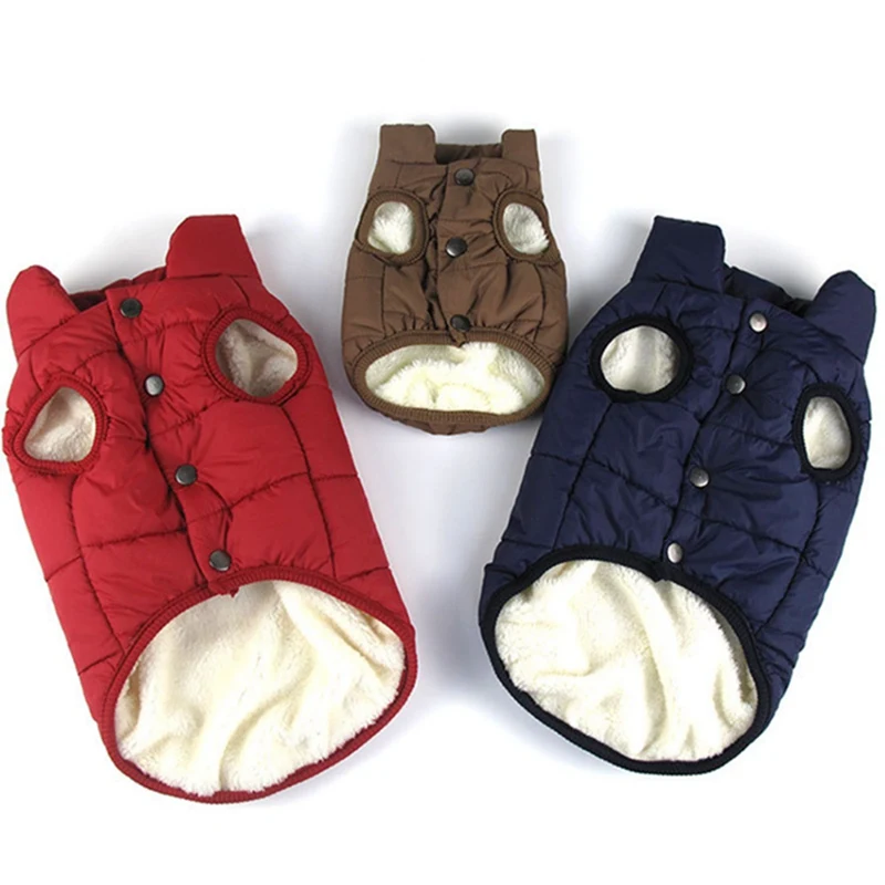 Pet Dog Winter Vest Clothes Warm Button Coat Harness Warm Windproof Jacket Pet Coat Clothes