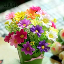 HI-Q, новинка, 1 набор, Мини Милая железная ваза+ шелковые цветы, искусственный цветок, набор для украшения дома, мини бонсай, Флорес, искусственные цветы