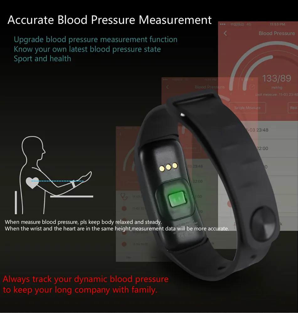 mi band with blood pressure