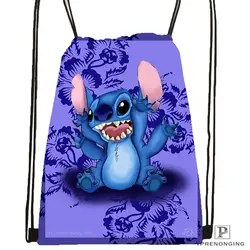 Custom "Лило и Стич" походная сумка на шнурке Cute Daypack Kids Satchel (черная спина) 31x40 cm #180531-04-57