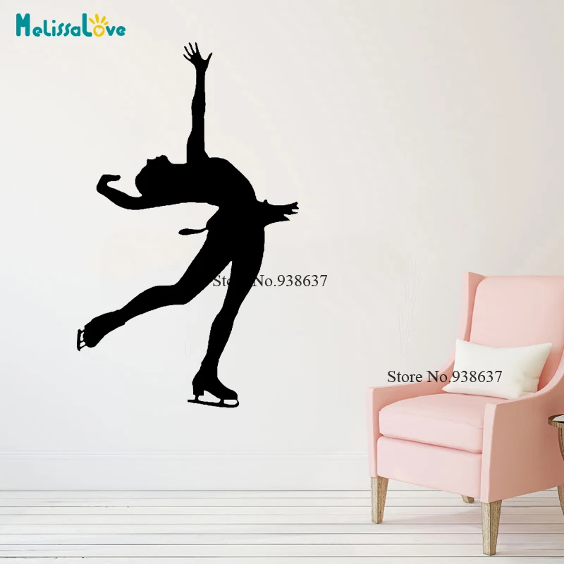 Girls Wall Decor Figure Skating Stickers Figure Skating Wall Decals 