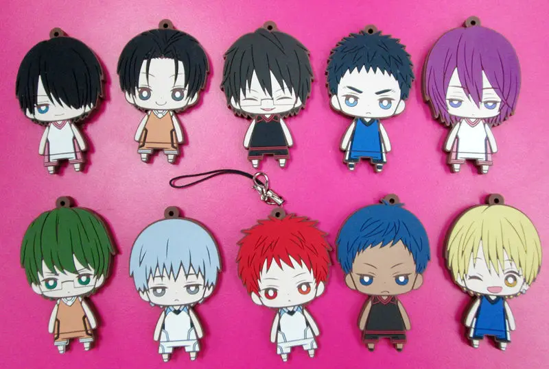 

10pcs/set Anime Kuroko no Basket Figures Kuroko Tetsuya,Kagami Taiga,Kise Ryouta Cute Big Head Model PVC Figure Phone pendant