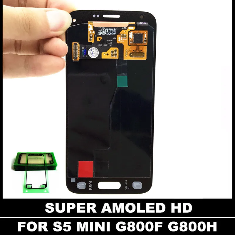 

Replacement Super AMOLED LCD For Samsung Galaxy S5 Mini G800 G800F G800H LCDs Display Screen Touch Digitizer Assembly Sticker