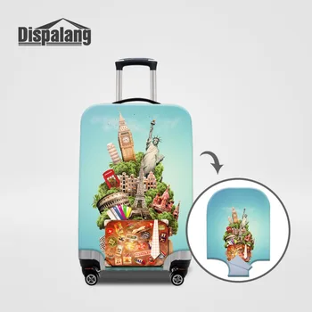 

New Tourist Attraction Pattern Luggage Trolley Accessories Elastic Dust-proof Luggage Cover 18-32 inch Suitcase Protective Cover
