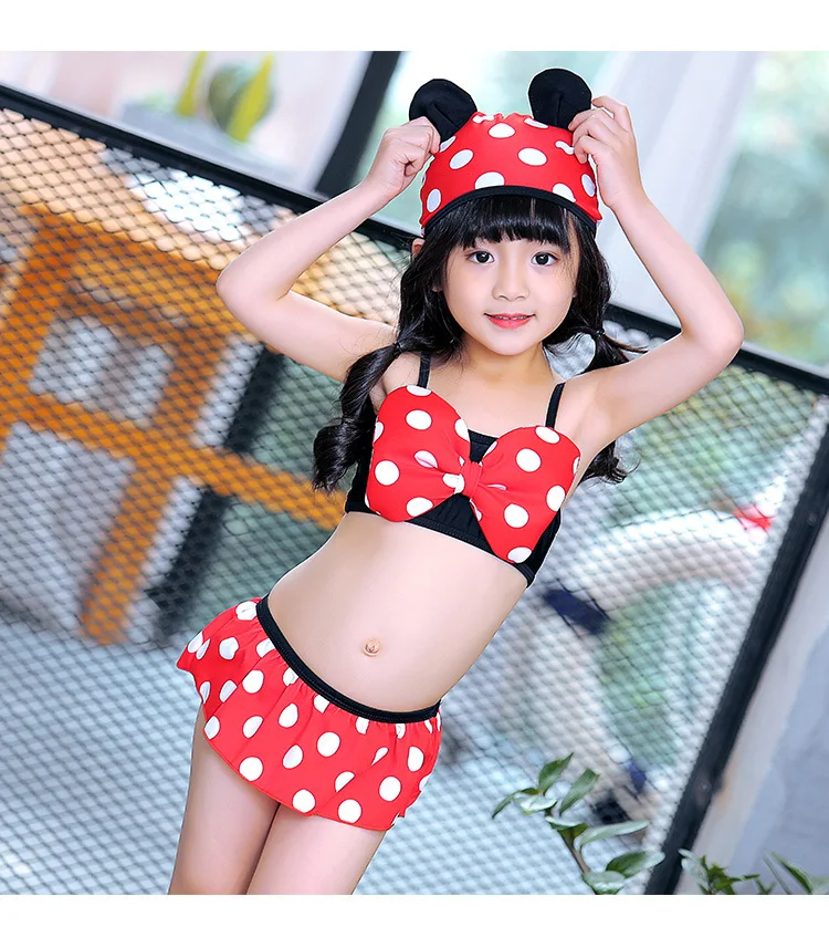 

Hirigin Cute Baby Girls Bikini Set 2019 New Dot Cartoon Kids Girl Swimsuit Bowknot Mickee Swimwear Bathing Suit Beachwear Kawaii