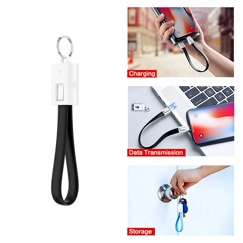 

Key Chain Micro USB Type C Lighting Cable Fast Charging Cable For iPhone 6s Samsung Charger Usbc Typec Keychain Cord Short Cabel