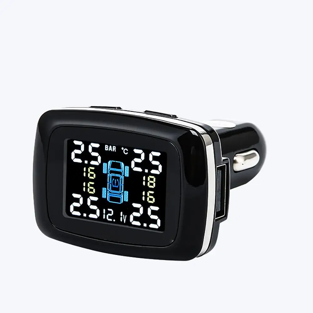 

LCD Car TPMS Tire Pressure Monitoring System Cigarette Lighter Real Time Gauge