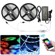 WiFi беспроводной Смартфон Управление светодиодный 32,8 футов водонепроницаемая светодиодная шина комплект полосы света Светодиодная лента Дистанционное управление освещением Совместимость