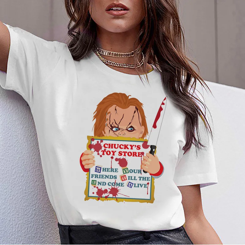 Chucky ужас высокое качество крутая женская новая футболка уличная ulzzang футболка модная женская новая футболка Топ - Цвет: 250