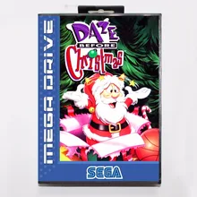 Daze перед Рождество 16 бит MD карточная игра с коробку для Sega Mega Drive