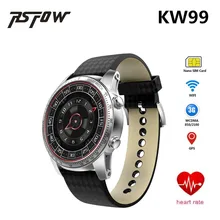 Bluetooth 4.0 Relógio Inteligente Suporte por Telefone Android os KW99 Vídeo Wi-fi 3G Cartão Sim Monitor de Freqüência Cardíaca GPS Download QQ APLICATIVO Whatsapp