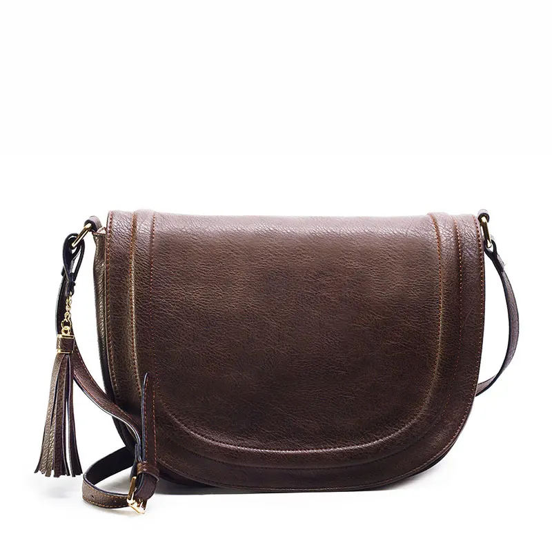 AMELIE GALANTI большая сумка через плечо для женщин коричневая раскрывающаяся сумка с кисточкой женские сумки на плечо из искусственной кожи женская сумка - Цвет: coffee