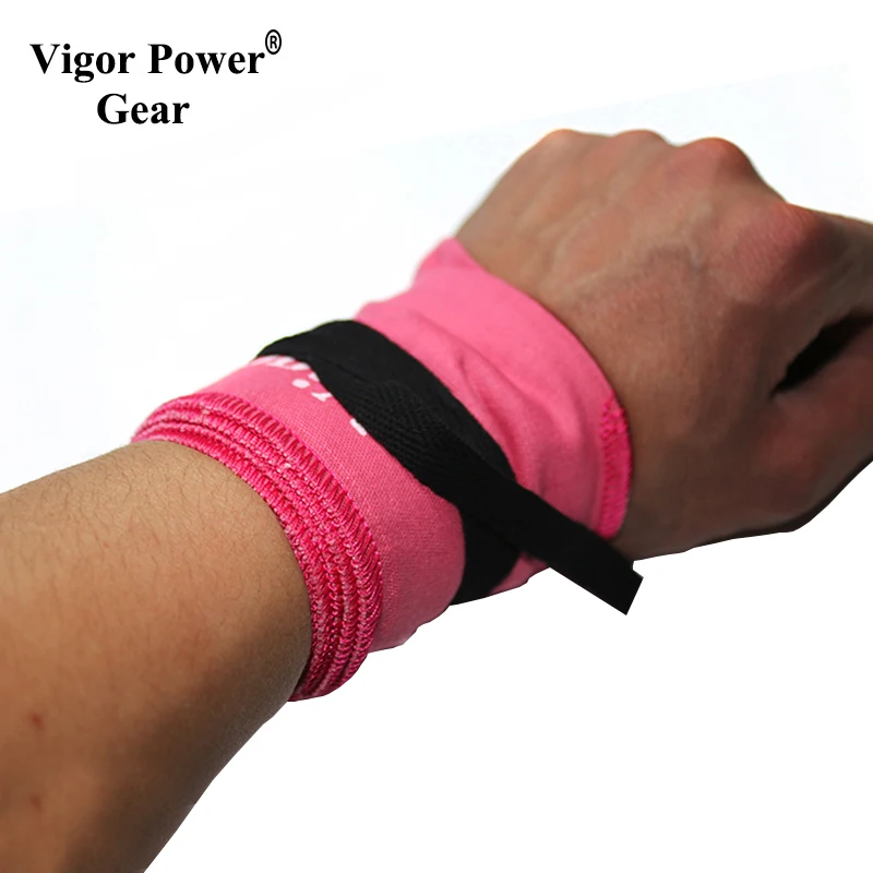 Vigor power gear хлопок Тяжелая атлетика запястья обертывания, Crossfit силовая тренировка хлопок запястья обертывания