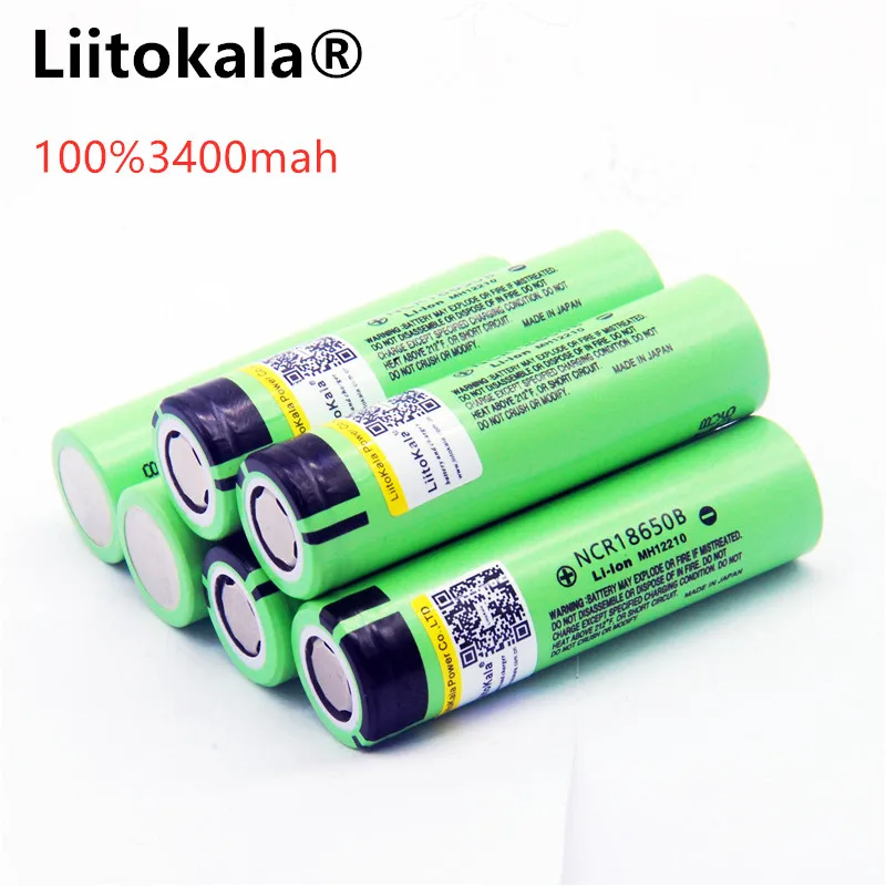 Liitokala 18650 NCR18650B 3400 mah литий-ионный аккумулятор 3,7 V 3400 аккумулятор