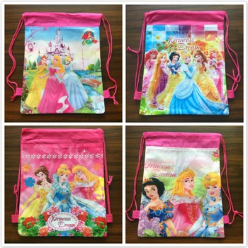 

12pcs 34*27cm Princess theme non-woven fabrics drawstring bags backpack,boy kids Gift bag Birthday Party Favor