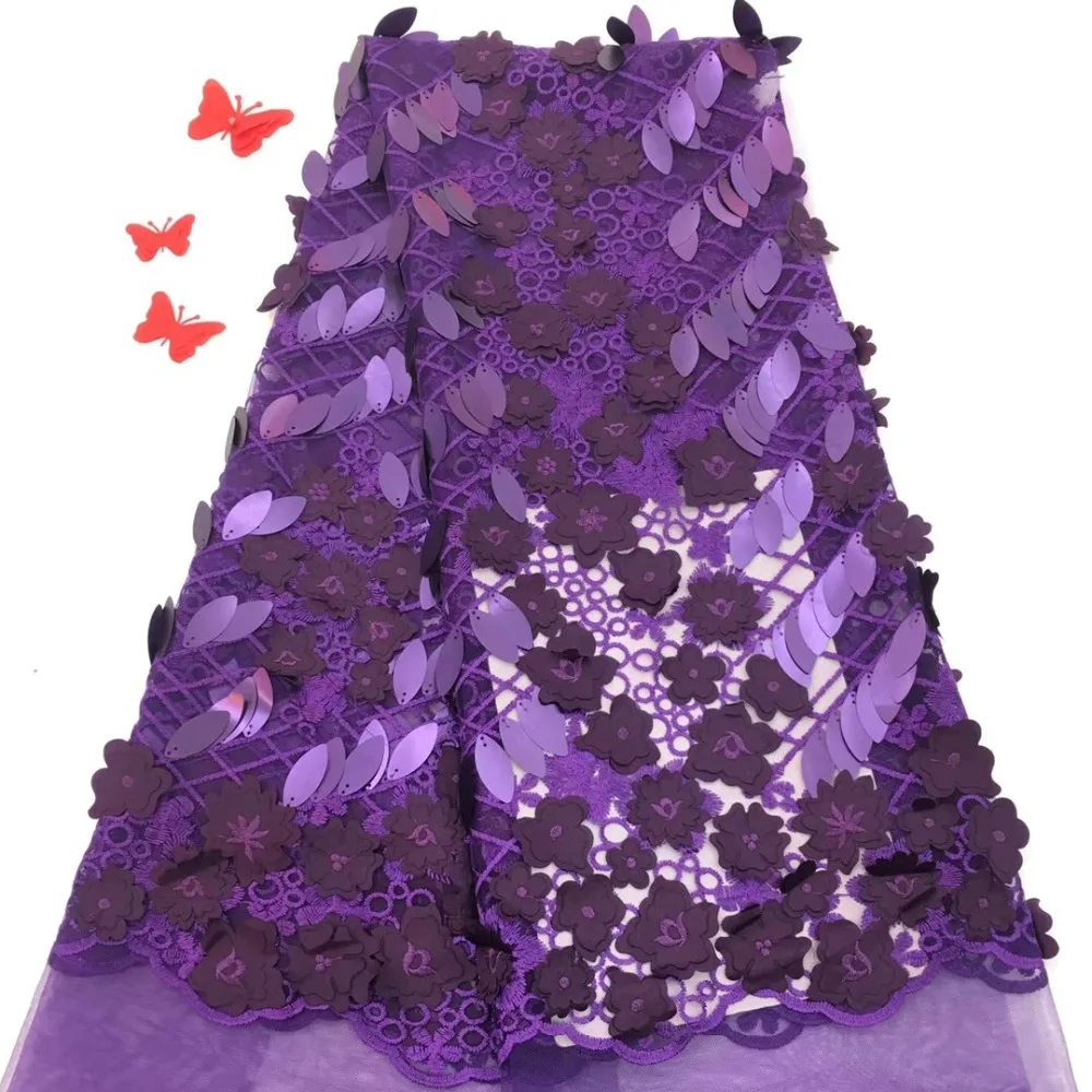 

New design African embroidery lace high-end sequins dress fabrics, high-quality lace French Nigeria party dress materials
