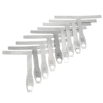 

9pcs Understring Radius T Shape Measure Bass String Builder Adjust Luthier Guitar Gauge Repair Stainless Steel Accessories Tools