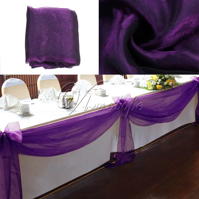 10M x 1.4M Top Table Swags Sheer Organza Swag Fabric Wedding Party Bow