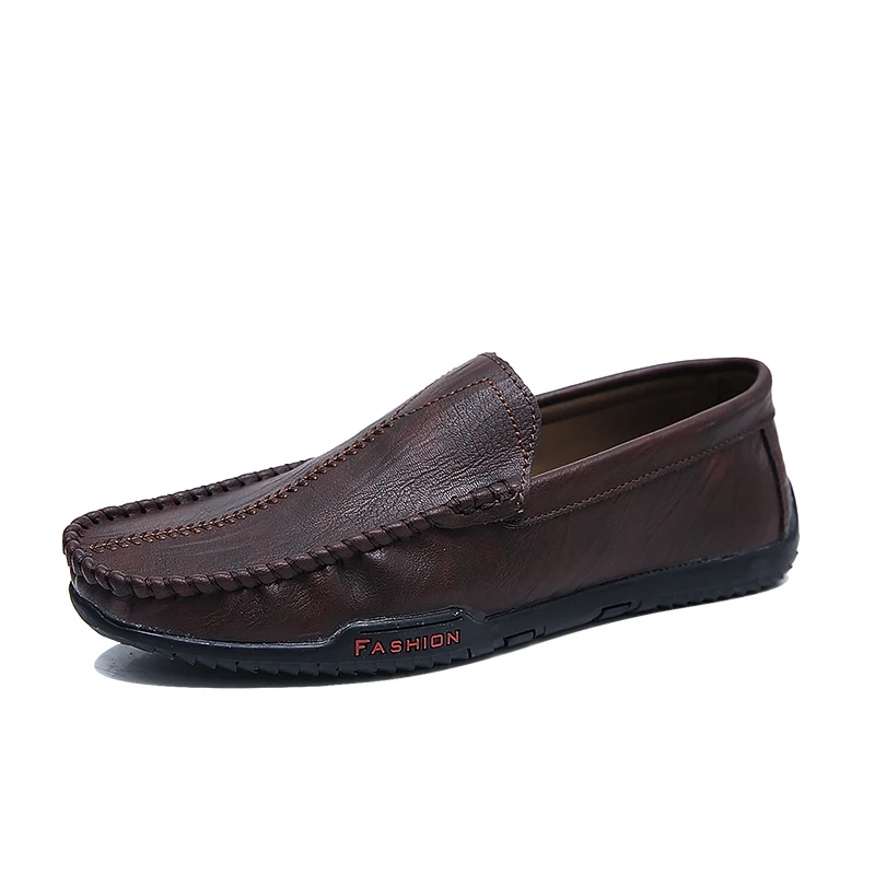 

New Mark Line Wild Dou Dou Shoes Men Shoes Spring Autumn Casual Leather Flat Shoes Low Top Leather Male masculino adulto