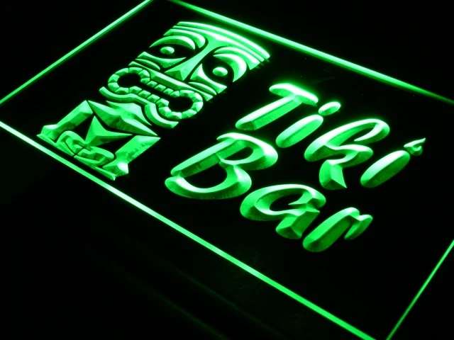 I298 Tiki Bar Mask Pub Club светодиодный неоновый светильник вывески вкл/выкл Swtich 20 + цвета 5